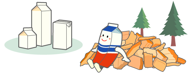 チップと牛乳パックンのイラスト