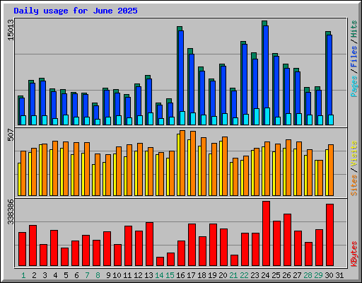 Daily usage for June 2025