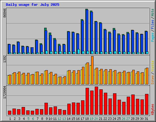 Daily usage for July 2025